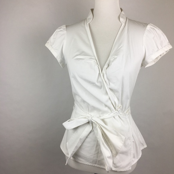 Express Tops - Express White Wrap Office Blouse Small